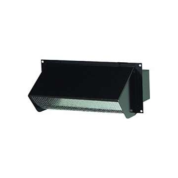 Broan BROAN-639-BLACK Black 639 Wall Cap for 3-1/4" x 10" Duct for Range Hoods and Bath Ventilation Fans