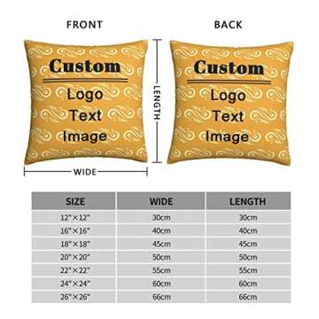 Tobato Custom Pillowcase Personalized Pillow Cover Customized Standard Square Throw Pillow Design with Picture Text Photo Gifts for Birthdays Anniversaries (Polyester, 16'x16'), (Pillowcase1018-PR01)