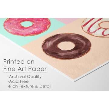 Donut Art Print - 8x10 (Unframed) | Add a Sweet Touch to Your Space with this Delightful and Whimsical Wall Décor | Wall Art for Donut Lovers and Art Enthusiasts | Home Décor | Kitchen Wall Art