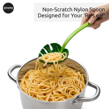 OTOTO Jungle Spoon Monstera Ladle - BPA-Free Kitchen Spoon High Heat Resistant Nylon Spoon for Cooking for Nonstick Cookware Kitchen Tools & Utensils, Casserole Spoon