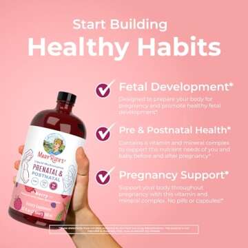 MaryRuth Organics Postnatal & Prenatal Vitamins for Women | Sugar Free | Womens Multivitamin for Pre-Conception, Pregnancy & Nursing | Ginger | Selenium | Folate | Vegan | Non-GMO | Gluten Free | 32oz