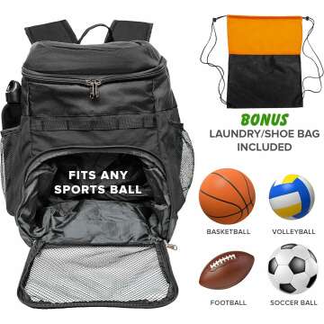 Basketball Backpack with Ball Compartment for Players