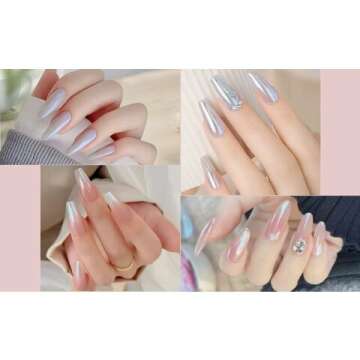 White Pearl Chrome Nail Powder for Stunning Effects