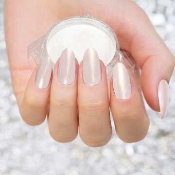 White Pearl Chrome Nail Powder for Stunning Effects