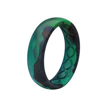 Groove Life Aspire Aurora Silicone Ring Breathable Rubber Wedding Rings for Women, Lifetime Coverage, Unique Design, Comfort Fit Ring - Size 9