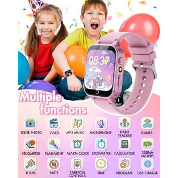 Smart Watch for Kids with Video Camera Music Player Educational Birthday Gifts Toys for 6 7 8 9 10 11 12 Year Old Girls