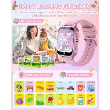 Smart Watch for Kids with Video Camera Music Player Educational Birthday Gifts Toys for 6 7 8 9 10 11 12 Year Old Girls