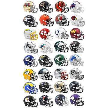 All 32 NFL Current Riddell SPEED Revolution Mini Football Helmets - All New in Individual Riddell Boxes