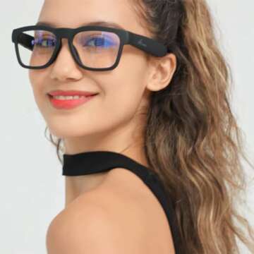 OhO Bluetooth Glasses,Voice Control and Open Ear Style Smart Glasses to Listen Music and Calls,UV400 Protection Lens