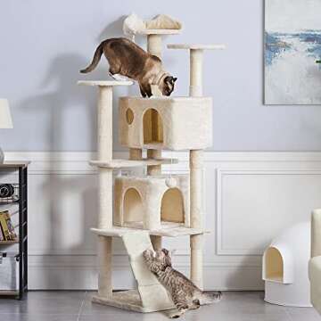 Yaheetech 70in Multi-Level Cat Tree - Tall Cat Tower & Condo