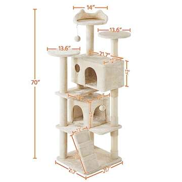 Multi-Level Cat Tree Tower with Condo and Scratching Posts