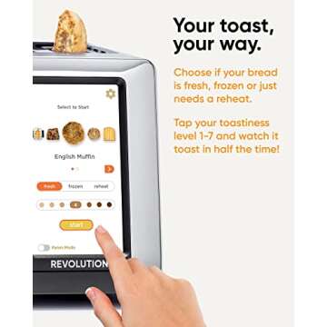 Revolution R180S High-Speed Touchscreen Toaster, 2-Slice Smart Toaster with Patented InstaGLO Technology & Revolution Toastie Panini Press