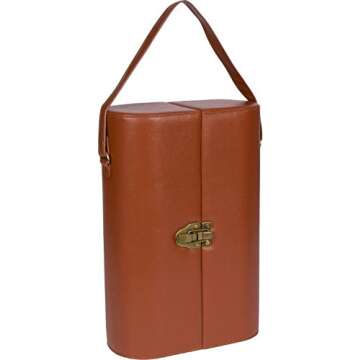 Trademark Innovations Tote Wine case, 14.5"L x 10"W x 5"H, Brown