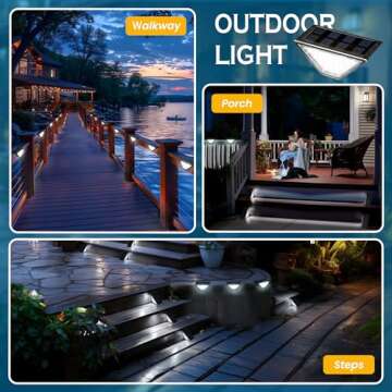 SOLPEX Solar Step Lights for Outside,24 LEDs Solar Fence Lights Outdoor Waterproof Decor for Stair, Step, Deck, Fence, Front Porch, Balcony, Patio, Wall, Yard, Garden (6 Pack, Cold White)