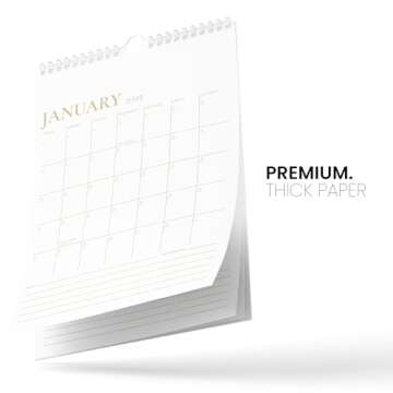 Karto Wall Calendar 2024-2025 - Vertical 8.5x11 inch Runs Until December 2025 - Boost Your Productivity and Easy Planning with the Aesthetic Monthly Calendar - Golden