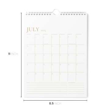 Karto Wall Calendar 2024-2025 - Vertical 8.5x11 inch Runs Until December 2025 - Boost Your Productivity and Easy Planning with the Aesthetic Monthly Calendar - Golden