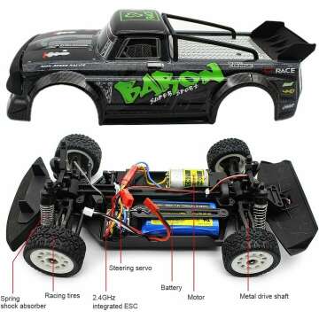 FISCA 1/16 High Speed RC Car - 20MPH Drifting Action