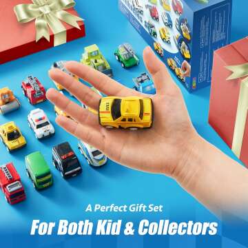 JOYIN 18 Pcs Pull Back Toy Vehicles Set for Kids