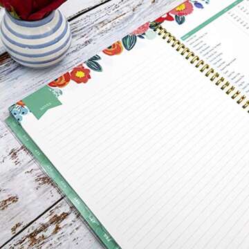 Blue Sky Day Designer for 2019-2020 Academic Year Weekly & Monthly Planner, Flexible Cover, Twin-Wire Binding, 8.5' x 11', Floral Sketch