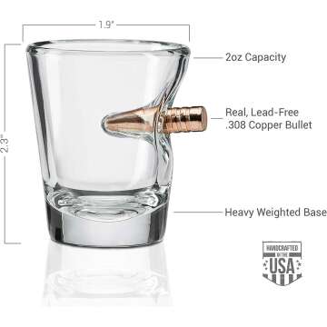 BenShot .308 Bullet Shot Glass