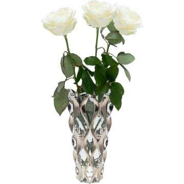 12" Decorative Crystal Flower Vase - Hand-Made