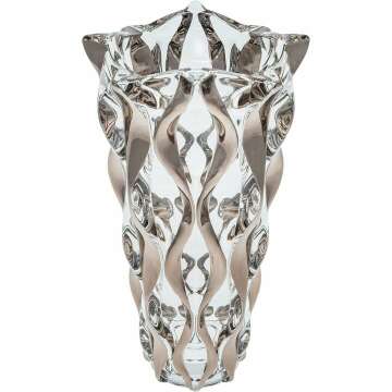 12" Decorative Crystal Flower Vase - Hand-Made