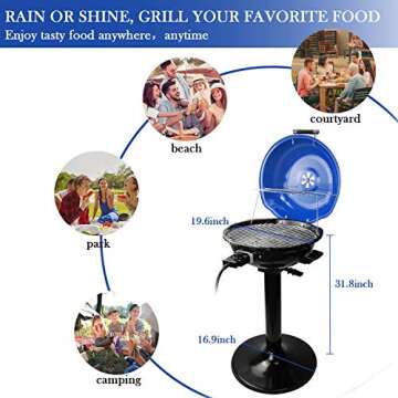 Techwood Indoor/Outdoor Electric BBQ Grill 15-Serving