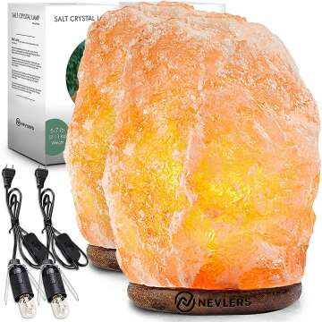 Himalayan Salt Lamp 2 Pack - Authentic & Hand Carved