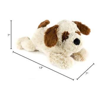 Giftable World 9 Inch Plush Lying St. Bernard with Squeaker and Crinkle Ears Pet Toy