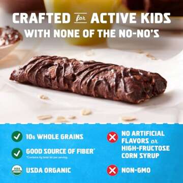 CLIF Kid Zbar - Chocolate Brownie - Soft Baked Whole Grain Snack Bars - USDA Organic - Non-GMO - Plant-Based - 1.27 oz. (18 Pack)