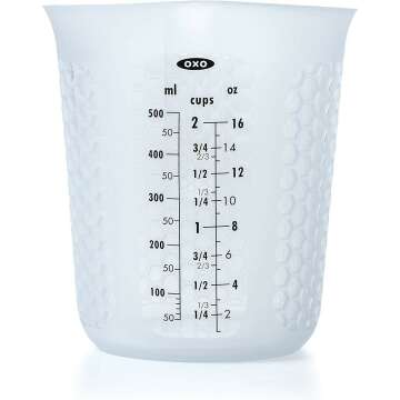 OXO Good Grips 2-Cup Squeeze & Pour Silicone Measuring Cup with Stay-Cool Pattern