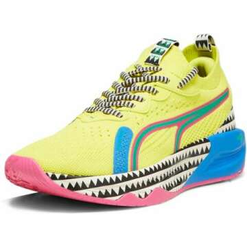 Puma Womens Lemlem X Pwr Xx Nitro Luxe Geometric Lace Up Training Sneakers Shoes - Yellow