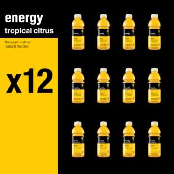 vitaminwater energy electrolyte enhanced water w/vitamins, tropical citrus drinks, 20 fl oz, 12 Pack