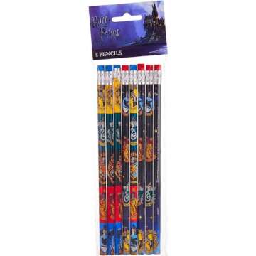 Magical Harry Potter Design Pencils (8 Pieces) - Stunning & Unique, Perfect for School, Parties, and Wizarding Fan Gifts