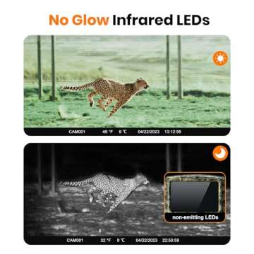 Dargahou Trail Camera - 4K 48MP Game Camera with Night Vision, 0.05s Trigger Motion Activated Hunting Camera, IP66 Waterproof, 130 Wide-Angle with 46pcs No Glow Infrared LEDs for Outdoor Wildlife