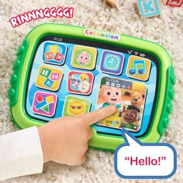 Just Play CoComelon Learning Tablet, 60+ Learning Phrases, Sing-Along to The “The Alphabet Song, Kids Toys for Ages 18 Month