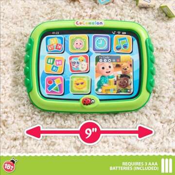 Just Play CoComelon Learning Tablet, 60+ Learning Phrases, Sing-Along to The “The Alphabet Song, Kids Toys for Ages 18 Month