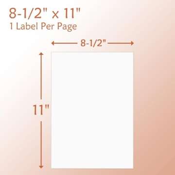 9527 Product 100 Sheets Sticker Labels 8-1/2" x 11" Shipping Address Labels for Laser/Ink Jet Printer,100 Labels.