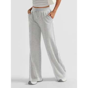 Flare Lightweight Wide Leg Sweatpants - Gray L