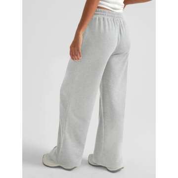 Flare Lightweight Wide Leg Sweatpants - Gray L