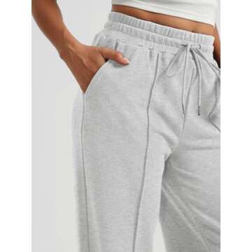 Flare Lightweight Wide Leg Sweatpants - Gray L