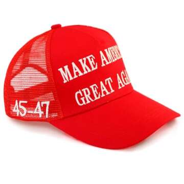 Nigua MAGA Hat,45-47 Trump 2024 Hat Make America Great Again Slogan Baseball Cap