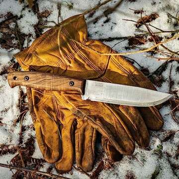 BPS Knives Adventurer - Bushcraft Knife - Fixed-Blade Carbon Steel Knife with Leather Sheath and Firestarter - Outdoor Full Tang Knife - Camping Knives - Survival Tactical Camp Knife