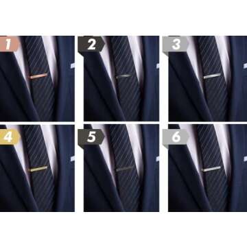 Classic 6PC Tie Clips Set - Perfect Gift for Men