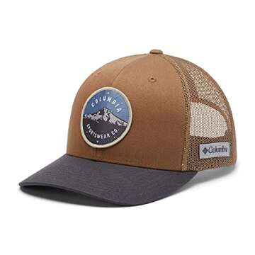 Columbia Mesh Snap Back, Delta/Shark/Mt Hood Circle Patch, One Size