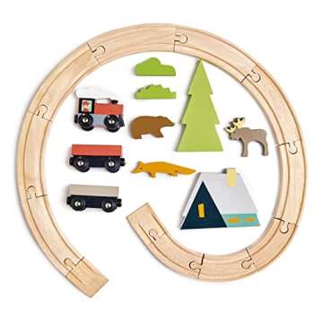 Tender Leaf Toys - Treetops Train Set - Beautiful Wooden Toy Train Set Kids - Intelligent and Imaginative Play Skills for Age 3+