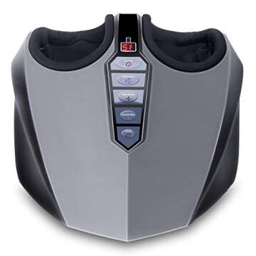 Miko Shiatsu Foot Massager With Deep-Kneading, Multi-Level Settings, And Switchable Heat Charcoal Grey (Renewed)