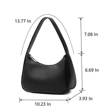 CYHTWSDJ Stylish Shoulder Bags for Women - Hobo Tote, Mini Clutch, Black