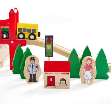 Wooden Train Set for Toddler
