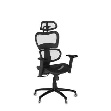 Nouhaus Ergo3D Ergonomic Office Chair Lumbar Support Mesh Office Chair with 4D Adjustable Armrest, Adjustable Headrest and Wheels, Mesh High Back Home Office Desk Chairs(Black)